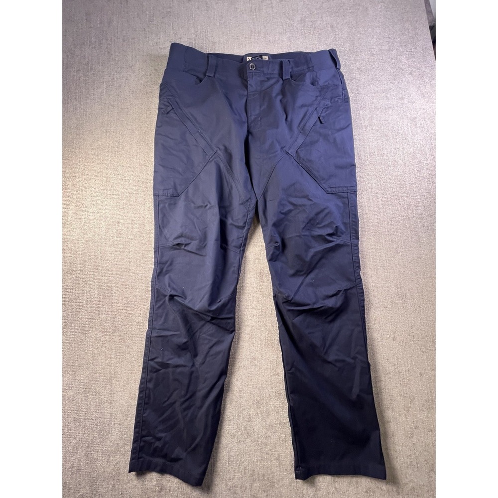 5.11 Tactical Capital Pants Men's 38x34 Navy Blue Zip Pockets Double Knee Relax